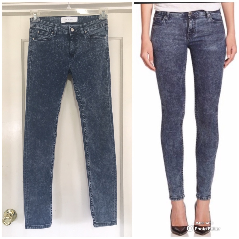IRO Acid Wash Blue Skinny Jeans